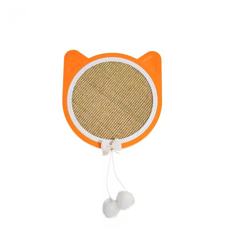 Suction Cup Cat Scratch Board Replaceable Hemp Rope Pad Cat Ear Shape Fur Ball Toy Multifunctional Wall Window Use